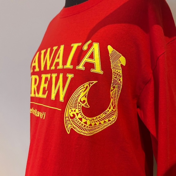 Lawai’a Krew Hawaiian red and yellow long sleeve graphic shirt - Picture 4 of 5